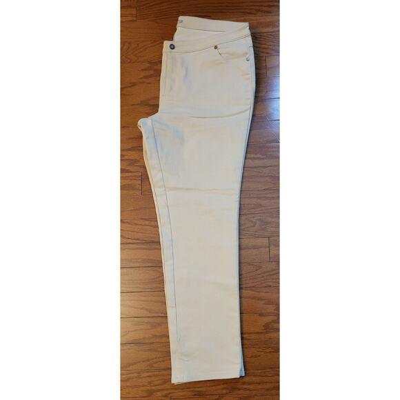 Woman Within Plus Size 18W Tall Khaki Beige Straight Leg Jeans Pants - Picture 5 of 14